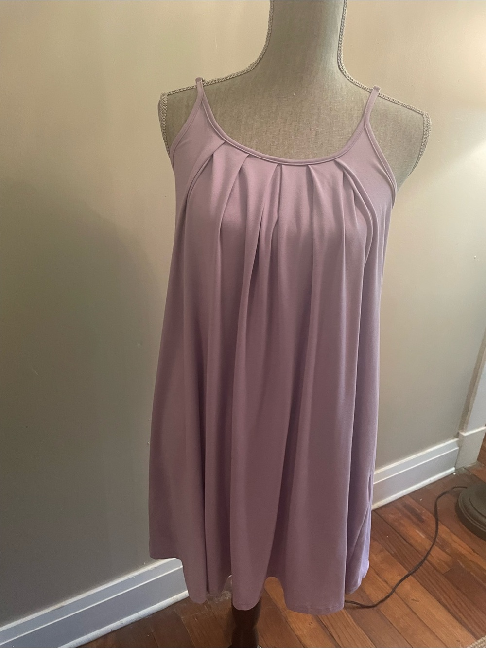 Doubleju Lavender Swing Dress Size Small Sleeveless Pocket Mini Dress